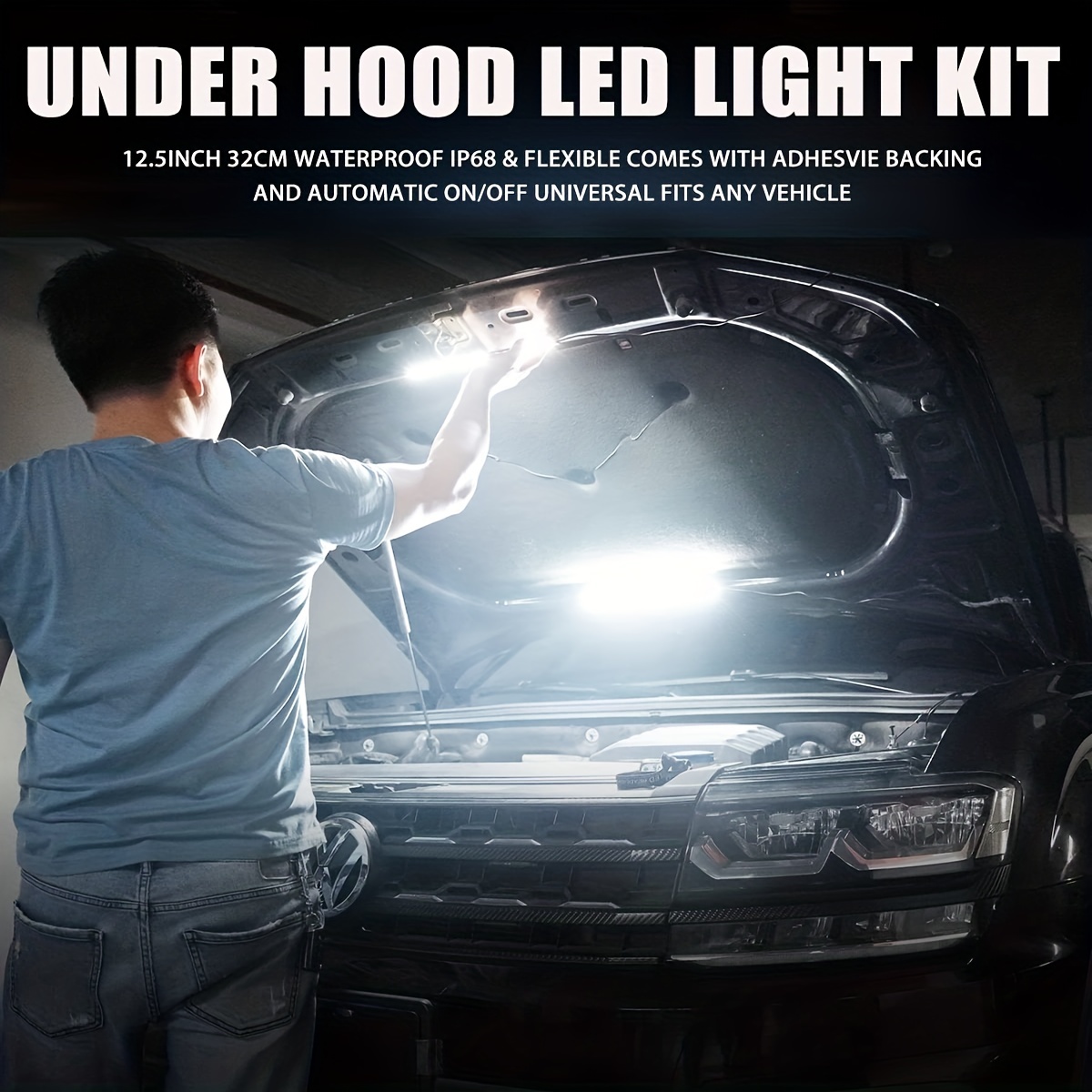1set LED Car Under Hood Work I - Lighting Bolt Decor 评论和价格