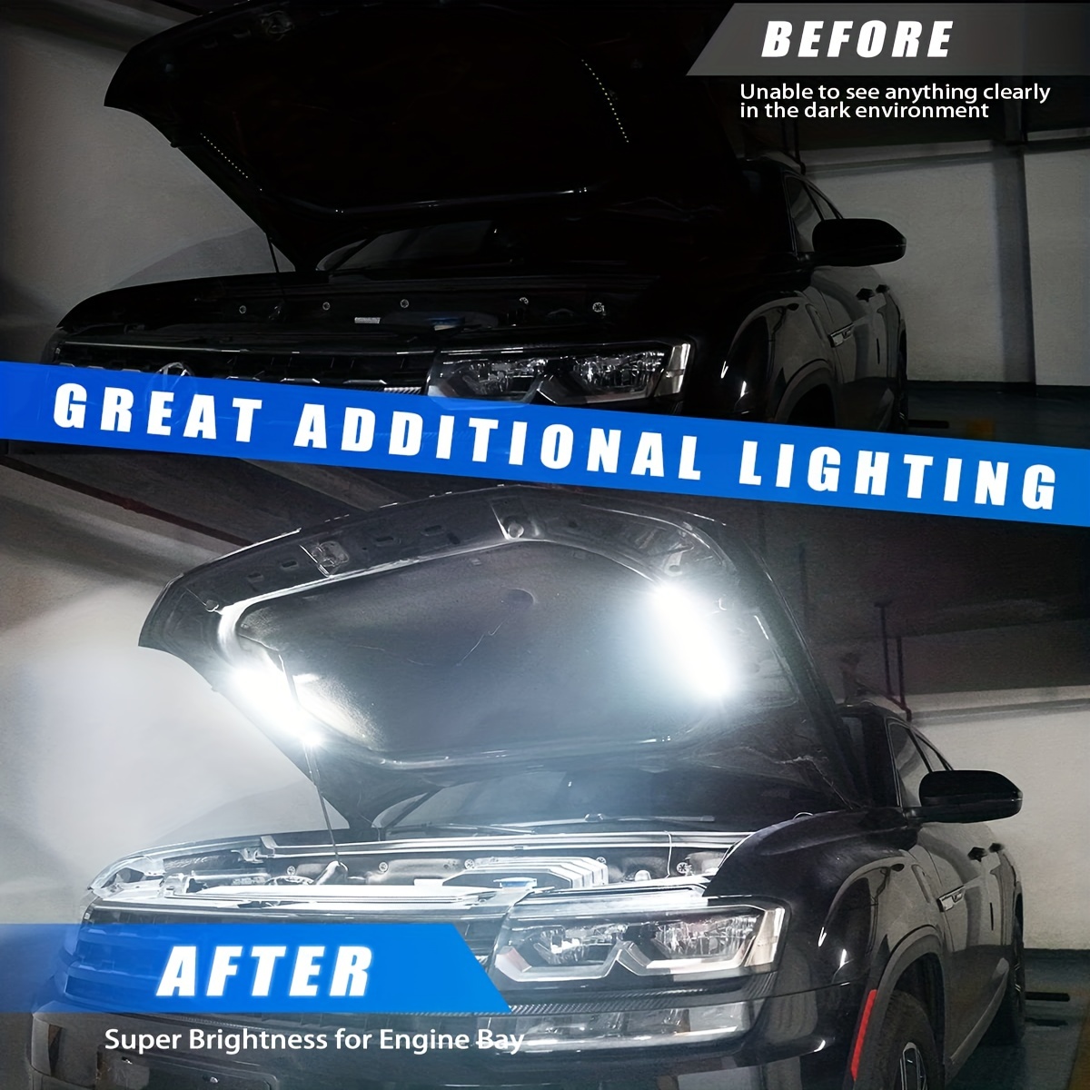 1set LED Car Under Hood Work I - Lighting Bolt Decor 评论和价格